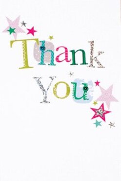 This thank you card captures moments of delight with an exuberant selection of colours and distinctive design-a scene that brings to mind the energy of Chinatown on market day. The phrase 'Thank You' arcs across the front in letters that each carry a singular identity-lime, magenta, sapphire blue-accented by intricate stitched edges, sparkling silver, and lively polka dots. Like the joyful aesthetic of Chinese festival banners waving above Wardour Street, small stars in magenta, teal, and radiant gold scatter across the card's corners, simulating the confetti and fireworks that signal celebration in the neighbourhood. The print holds a subtle texture, and certain silver-inked letters catch the light suggestively, offering that tactile sense you expect from a carefully handcrafted card. The stark white background allows each design element to rise to full vibrancy, as though caught under the soft glow of Chinatown's street lanterns. Imagining this card nestled alongside a vivid bouquet from the local market, one feels both the reassurance and genuine gratitude in its presentation. The entire composition reflects the thoughtful, creative approach characteristic of Chinatown Flowers, making it a perfect means of sharing thanks-whether after a shared meal on Lisle Street or as a token of appreciation between friends and family in the heart of this remarkable district.